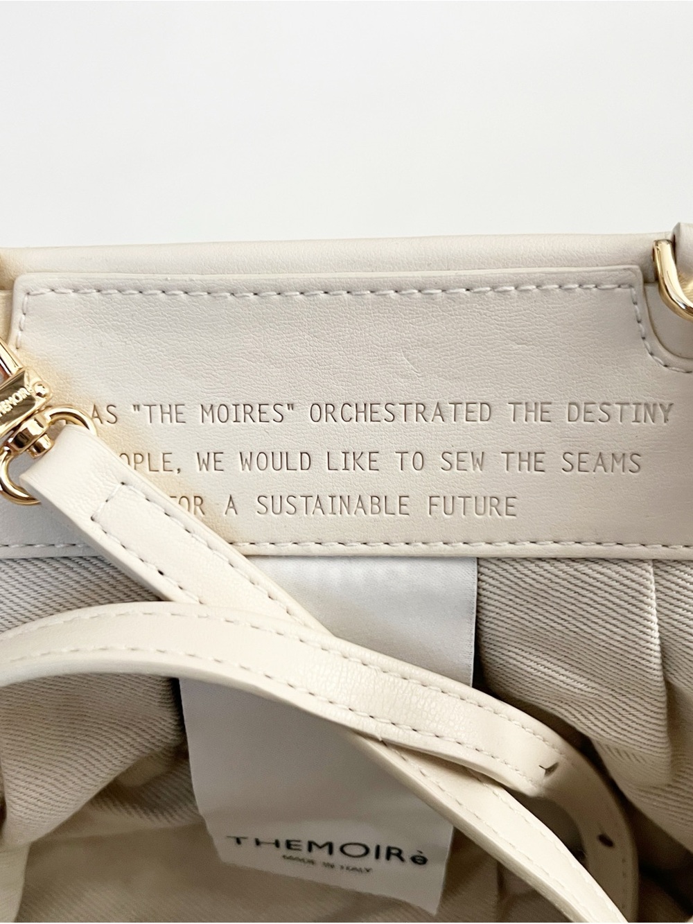 Themoire Tia Woven Clutch/Shoulder Bag in Shell - Picture 9 of 14
